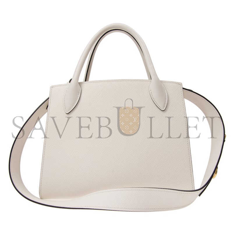 Pra*a saffiano cuir leather small monochrome tote 1ba156 (26*20*13.5cm)